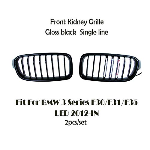 Car Craft Front Bumper Grill Compatible With Bmw 3 Series F30 2012-2018 Front Bumper Grill Led Black