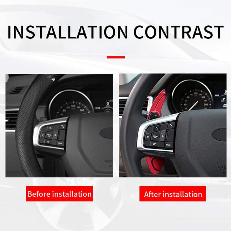 CAR CRAFT Paddle Shifter Compatible with Jaguar Xe 15-18 Xf 11-18 Xjl 10-18 F-pace 16-18 F-Type 13-18 Land Rang Rover Evoque Velar 10-18 Freelander 16-18 Discovery 10-18 Paddle Shifter Red Btbp-021