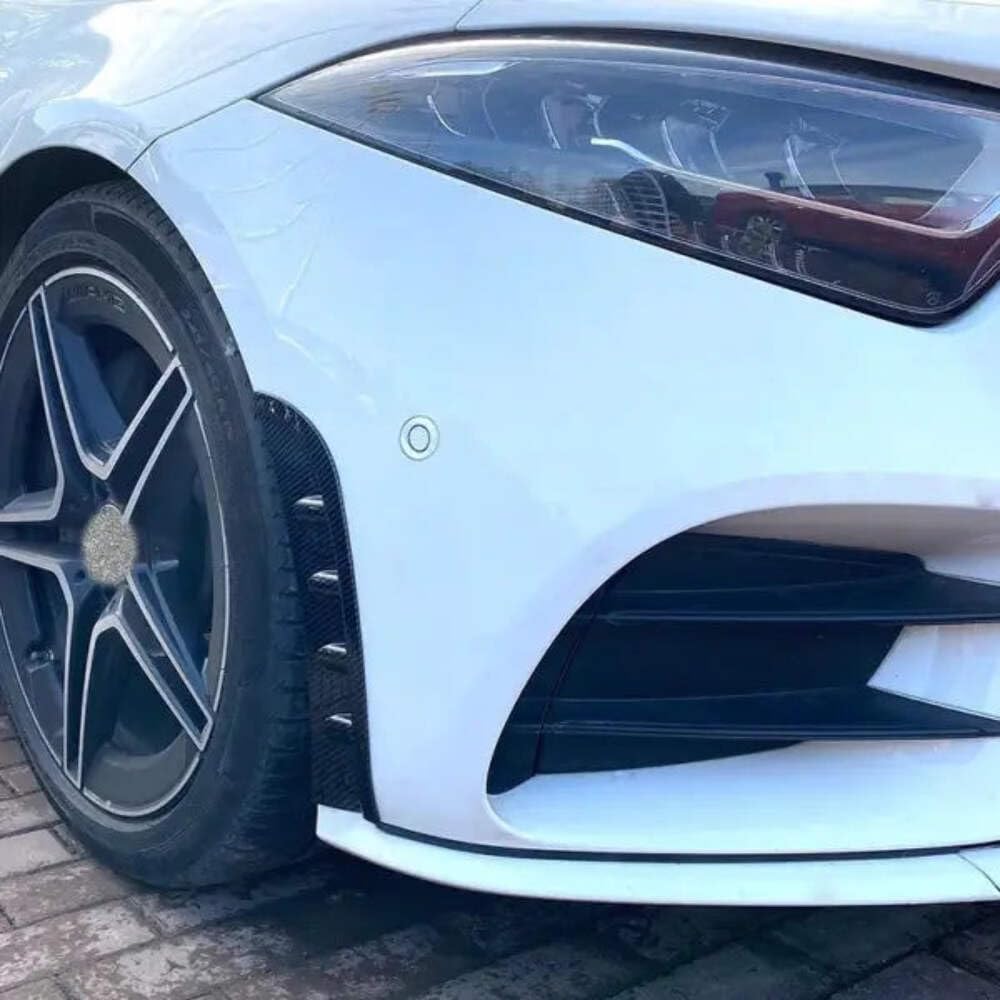 Car Craft Compatible with Mercedes CLS W257 C257 2018+ Front Amg Bumper Flag Side Lip Spoiler Skirst Splitter Zst-281 Gb Glossy Black