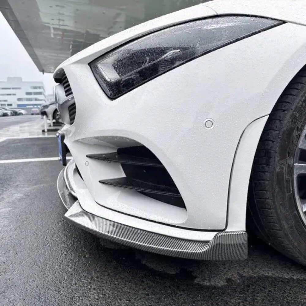 Car Craft Compatible with Mercedes CLS W257 C257 Pre Lci 2018-2021 Front Amg Bumper Flag Side Lip Spoiler Skirst Splitter Zst-631 Gb Glossy Black