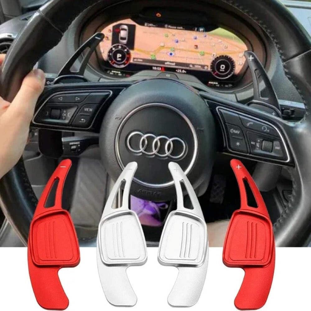 CAR CRAFT Compatible with Audi A3 S3 2017-2019 A4 2017-2019 A5 S5 2017-2019 A8 2018 Q5 2018 R8 2018 Q7 2016 2019 Tt 2015-2019 Paddle Shifter Red Btbp-011 CC-6304