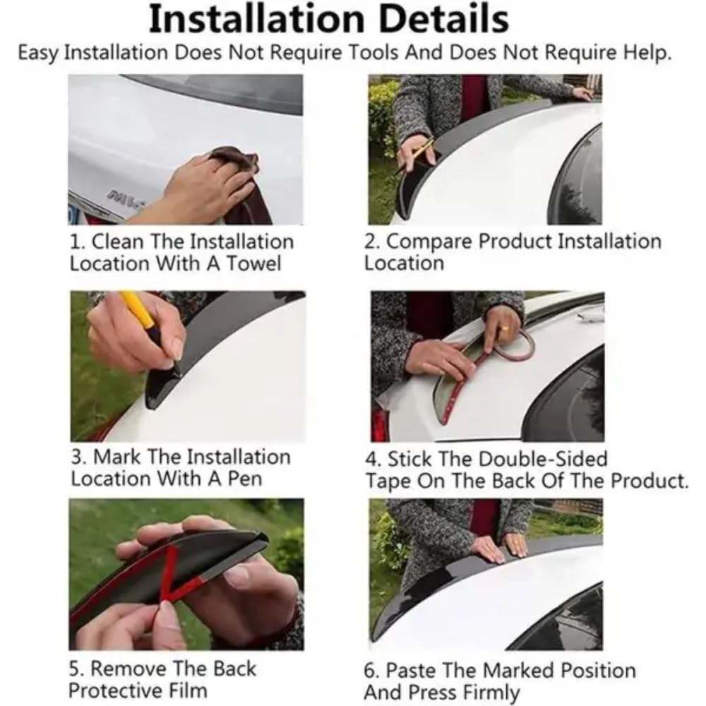 Car Craft Compatible with Audi A4 B8 2009-2012 Trunk Spoiler M4 Glossy Black AR-ADI-012 CC-2365