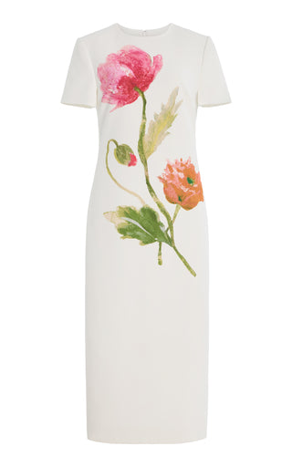 Printed Stretch-Crepe Dress