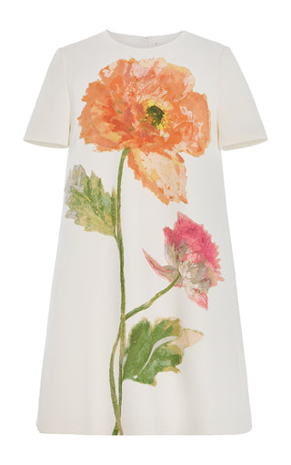 Printed Stretch-Crepe Dress