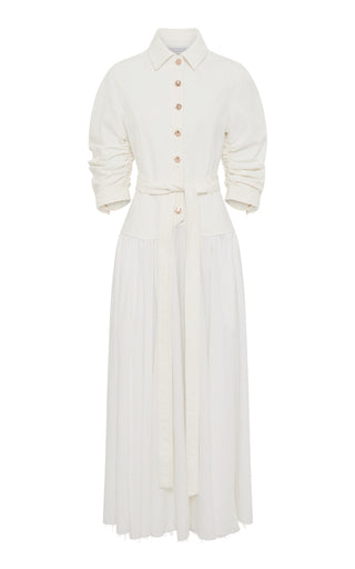Delyth Button-Front Cotton Dress