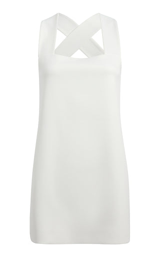 Mella Cross-Back Crepe-Satin Mini Dress