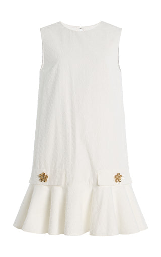 Bubble-Hem Cotton Mini Dress