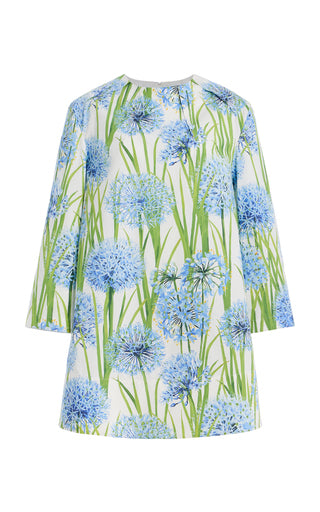 Allium-Printed Cotton-Poplin Mini Dress