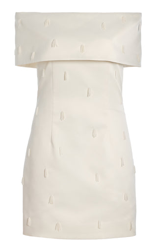 Beaded Satin Mini Dress