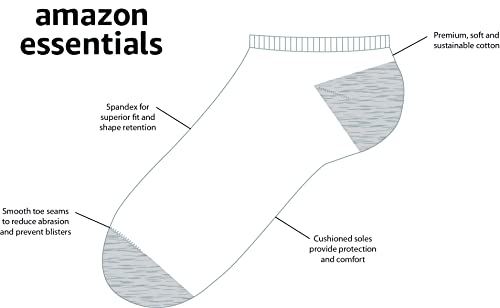 Amazon Essentials Unisex Kids' Cotton Low Cut Sock, Pack of 14, Black, Medium