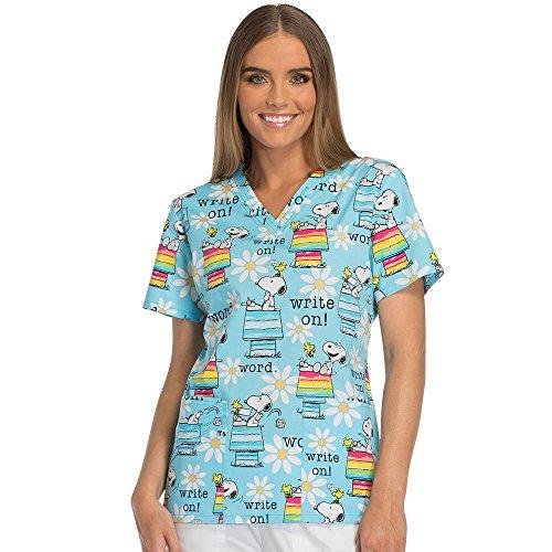 Tooniforms by Cherokee Women's V-Neck Snoopy Print Scrub Top X-Large Print test 4755445284953 4755445284953 bolt