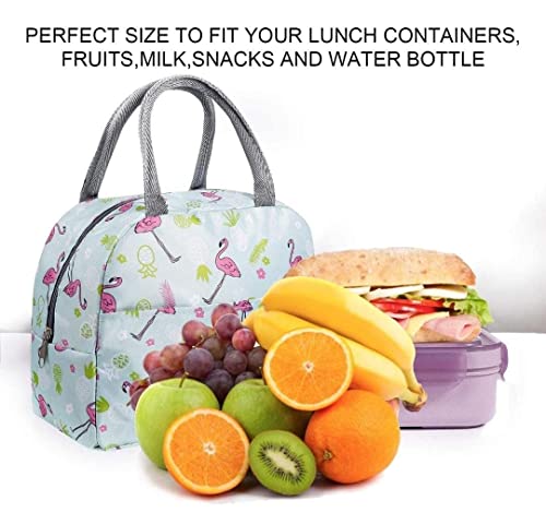 DOCAT Nylon Lunch Bags for Office Women & Men, Insulated Lunch Bag for Kids, Tiffin Bag for Organizer Storage Lunch Box Portable and Reusable (Blue Feather) -123