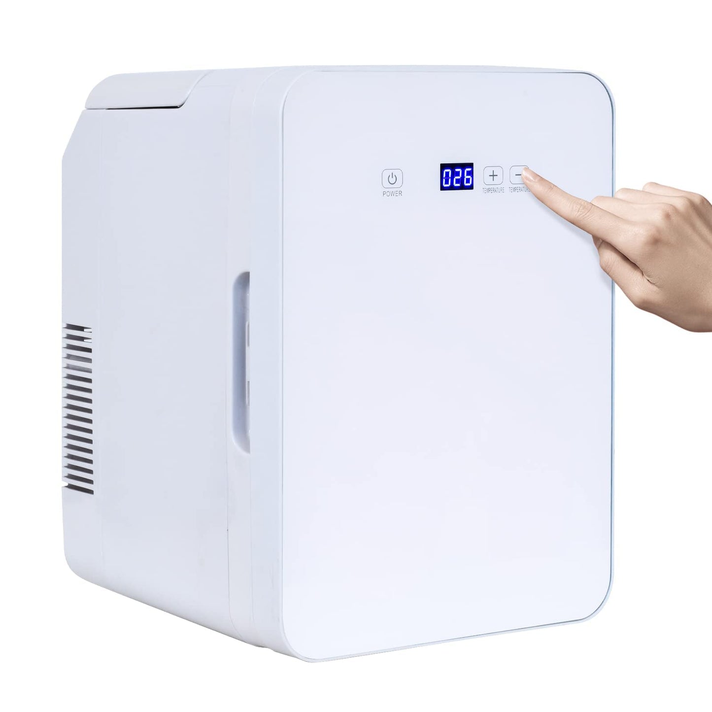 ADVWIN Portable Mini Fridge, 12L Compact Refrigerator for Skincare, Cosmetic, Beauty Serum, Face Mask, 220-240V AC/12V DC Portable Skincare Fridge for Bedroom/Car/Office