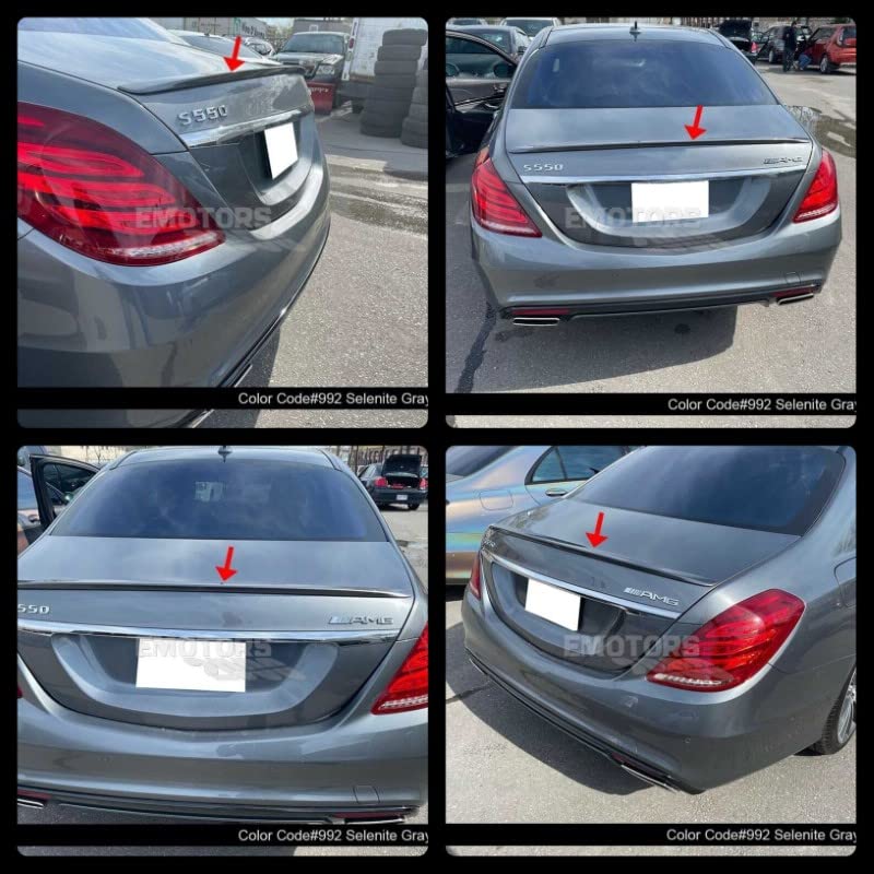Car Craft S Class Spoiler Trunk Spoiler Compatible with Mercedes S Class Spoiler Trunk Spoiler S Class W222 2014-2021 Glossy Black -graphql