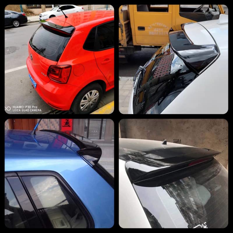 Car Craft Polo Spoiler Roof Spoiler Compatible with Volkswagen Polo Spoiler Roof Spoiler Polo 2010-2022 Glossy Black -graphql