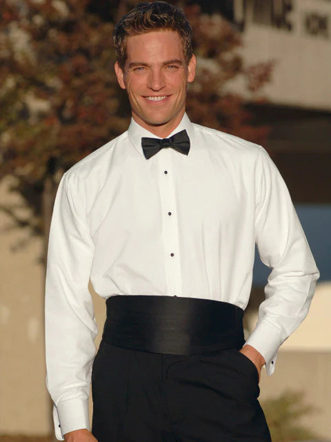 Big & Tall IVORY Wing Collar Non-Pleated Tuxedo Shirt - Ultra Soft Fabric! - Ivory / XL (17-17.5 Neck) / 32-33