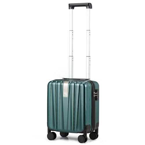 Hanke Maleta de Mano de 14 Pulgadas con Ruedas, Equipaje de Cabina Rígido Ligero, Cabe Debajo del Asiento, Aprobada para Viaje en Avión, Maleta Pequeña para Fin de Semana, Blanco Ahumado