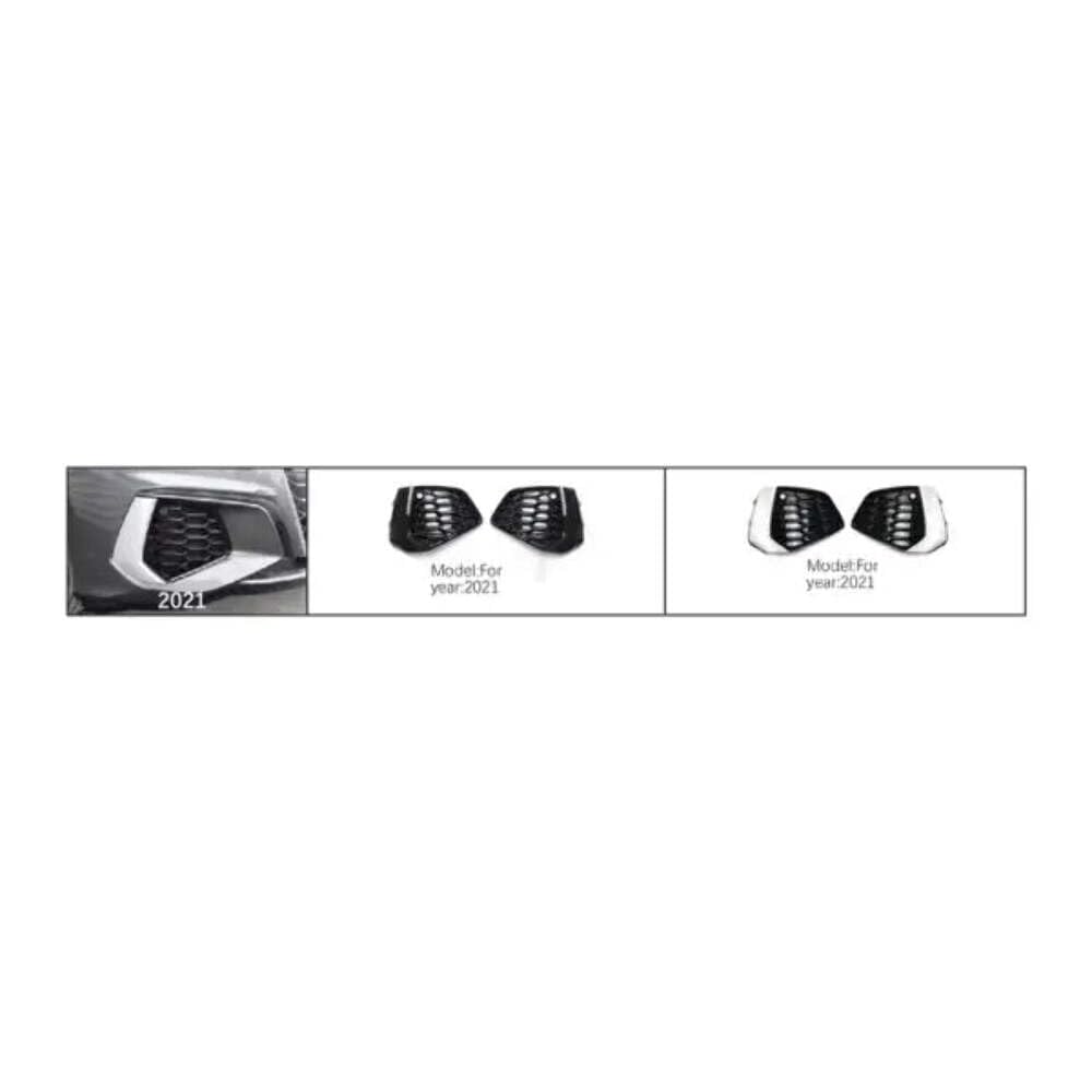 Car Craft Compatible With Audi A3 2020+ S Line Bumper Fog Lamp Grill Frame Cover Black Silver