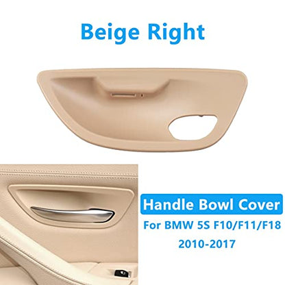 Car Craft 5 Series Door Handle Bowl Cover Compatible with BMW 5 Series Door Handle Bowl Cover 5 Series F10 2010-2017 Beige Set