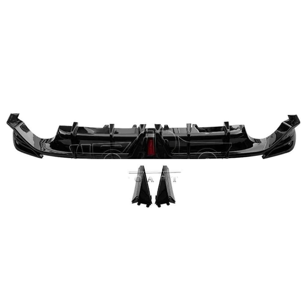 Car Craft Compatible With Toyota Camry 2018-2023 Rear After Bumper After Lip Splitter Skirts Diffuser F1 Style With Light Ar-toyota-0114 Glossy Black CC-8356
