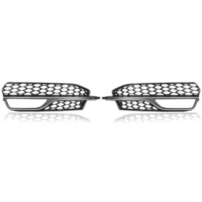 Car Craft Compatible With Audi A3 2014-2016 S Line Bumper Fog Lamp Grill Frame Cover Honeycomb Style