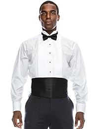 Big & Tall IVORY Wing Collar Non-Pleated Tuxedo Shirt - Ultra Soft Fabric! - Ivory / XL (17-17.5 Neck) / 32-33