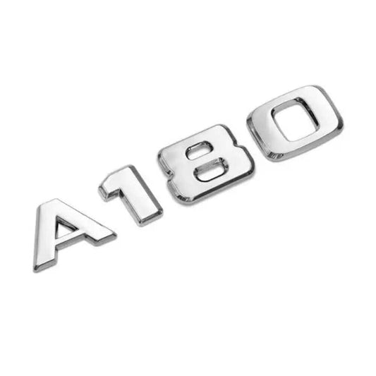 Car Craft Compatible with Mercedes Benz A B C E G R S V Class CLA Gl Gle Gls Gla Glc G Wagon Ml SLK Class Emblem Logo Badge Chrome Trunk Letters Decals Sticker Chrome A180