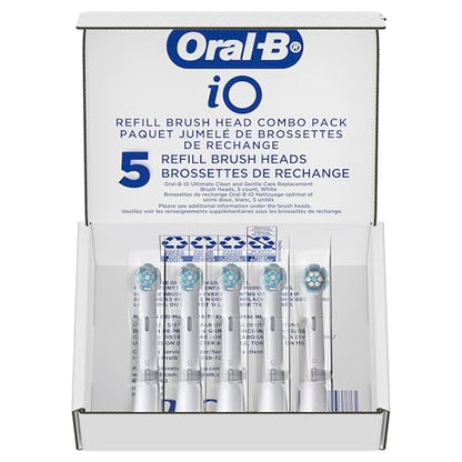 Oral-B iO Ultimate Clean Replacement Brush Heads, 5 Count, 4 Ultimate Clean + 1 Gum & Sensitive White