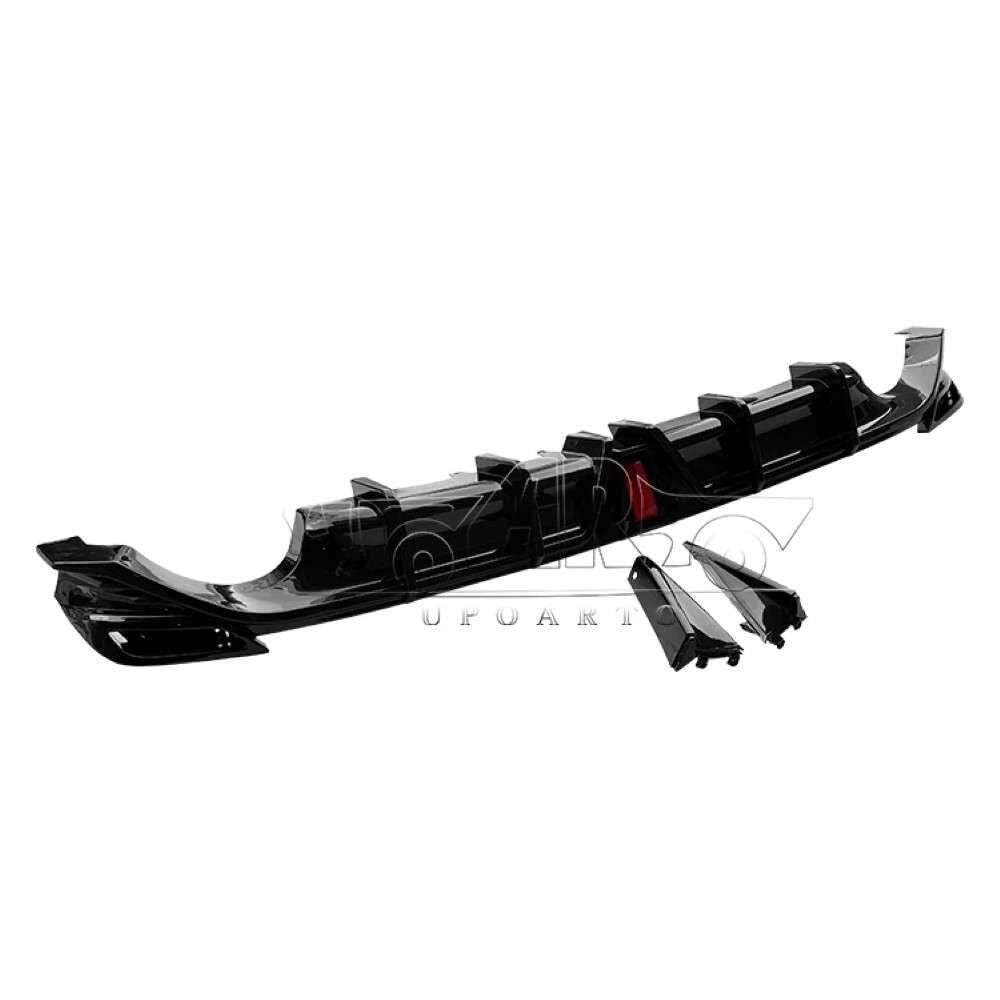 Car Craft Compatible With Toyota Camry 2018-2023 Rear After Bumper After Lip Splitter Skirts Diffuser F1 Style With Light Ar-toyota-0114 Glossy Black CC-8356