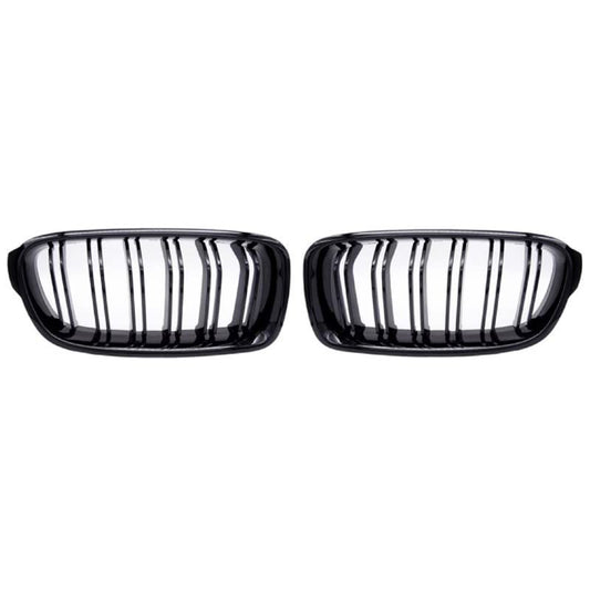 Car Craft Front Bumper Grill Compatible With Bmw 3 Series F30 2012-2018 Front Bumper Grill Glossy Black