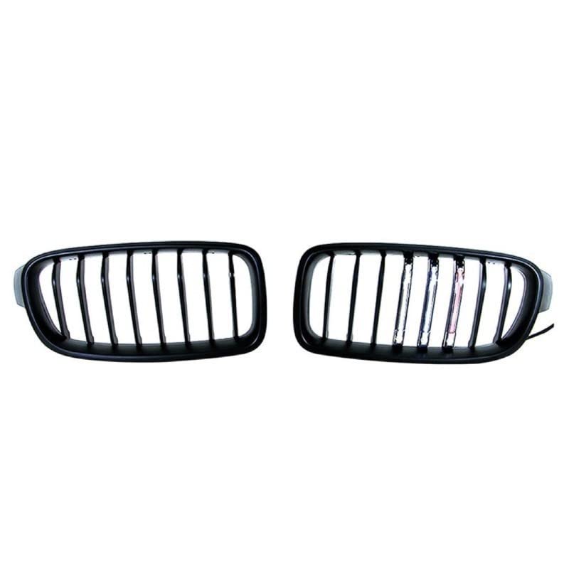 Car Craft Front Bumper Grill Compatible With Bmw 3 Series F30 2012-2018 Front Bumper Grill Led Black