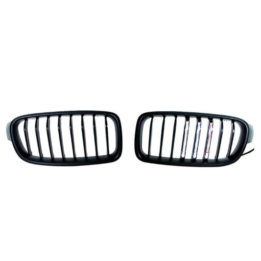 Car Craft Front Bumper Grill Compatible With Bmw 3 Series F30 2012-2018 Front Bumper Grill Led Black