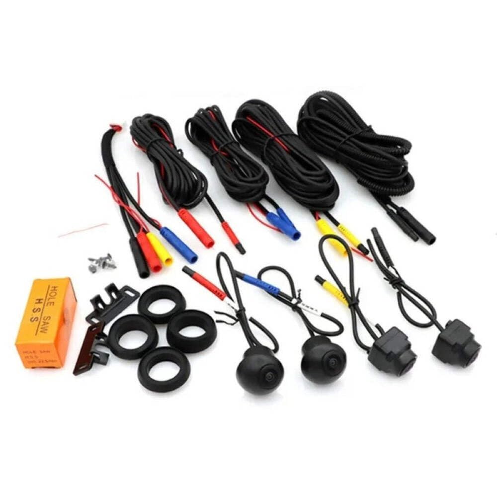 Car Craft Compatible with Android Player 360 Car Camera Panoramic Surround View 1080p Ahd Right+Left+Front+ Rear View Camera System Ahd CC-7793