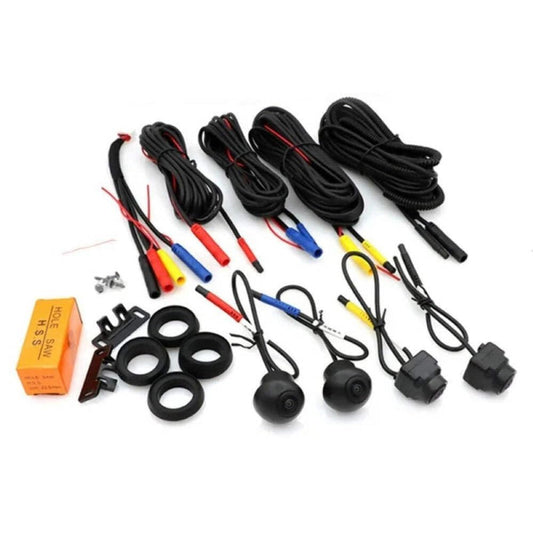 Car Craft Compatible with Android Player 360 Car Camera Panoramic Surround View 1080p Ahd Right+Left+Front+ Rear View Camera System Ahd CC-7793