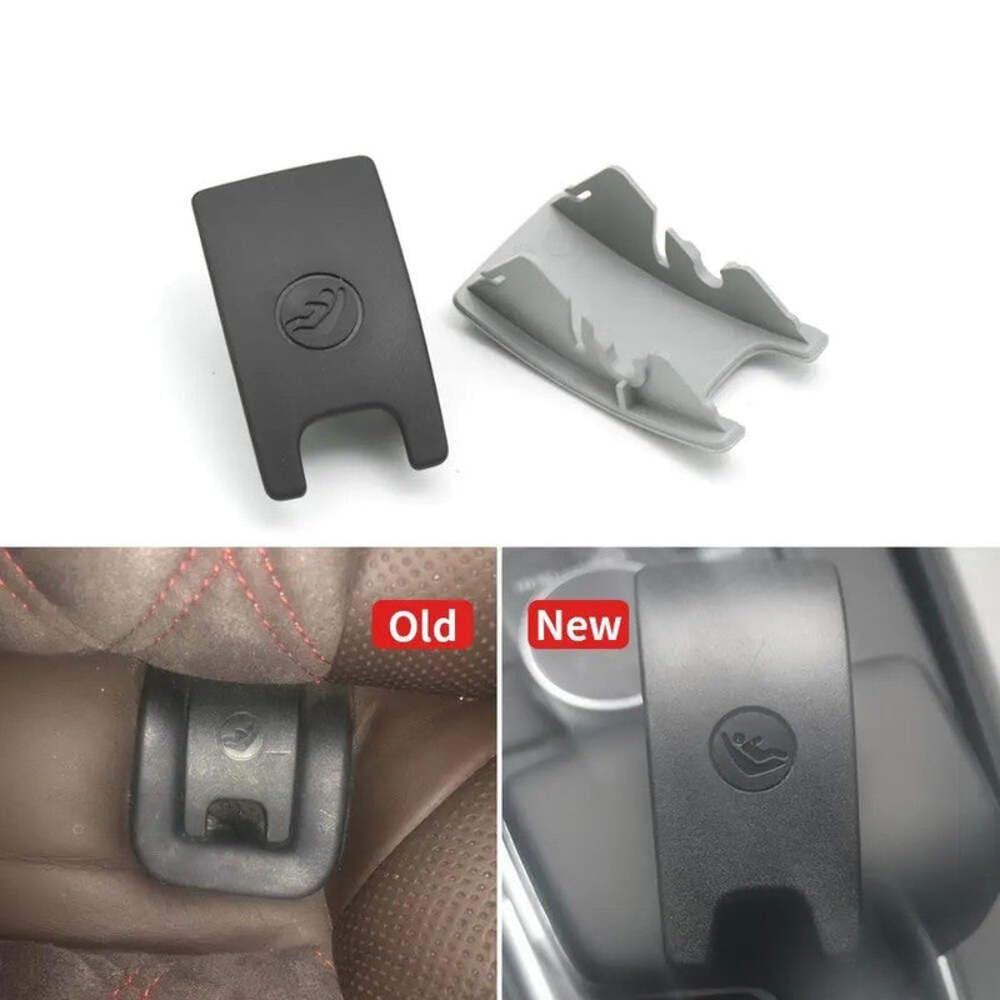 Car Craft Compatible With Audi A4 2008-2016 A6 2013-2018 Child Seat Belt Lock Cover Isofix Cover Gray CC-8928
