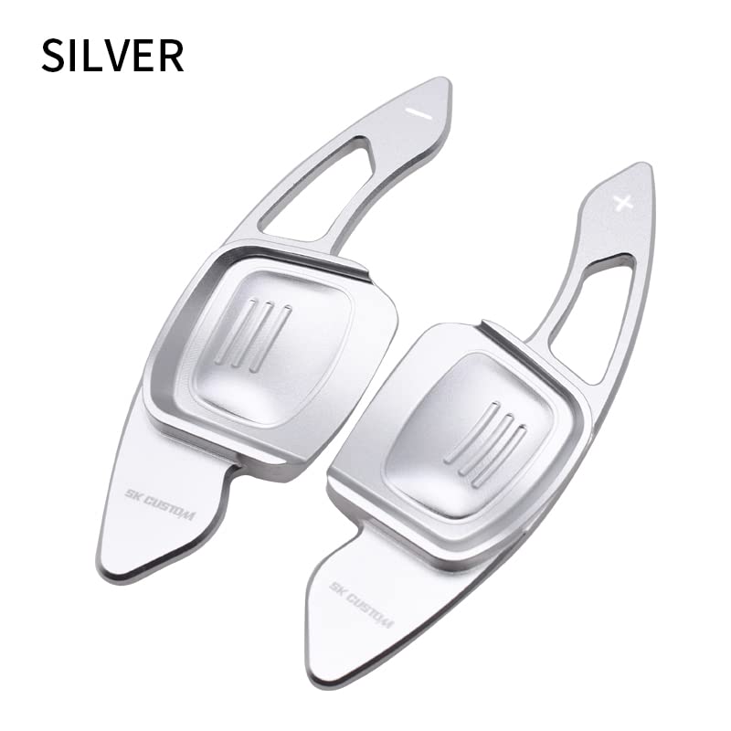 CAR CRAFT Paddle Shifter Compatible with Volkswagen Tiguan Mk2 2017-2019 Golf 7 Mk7 2014-2018 Atlas 2018 2019 Arteon 2018 2019 Passat B8 Gt 2015-2019 Paddle Shifter Silver Btbp-004