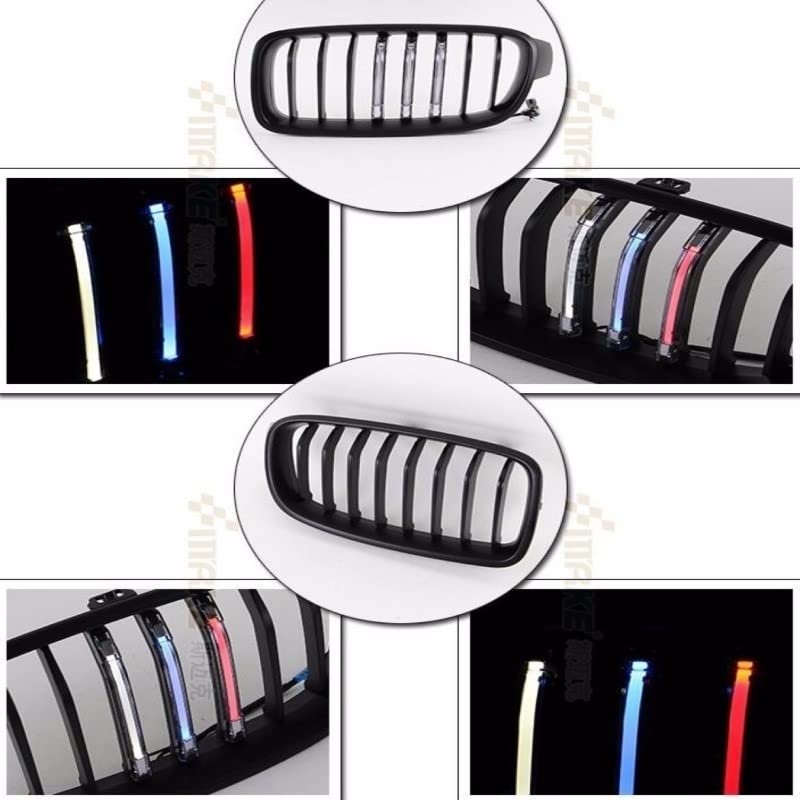 Car Craft Front Bumper Grill Compatible With Bmw 3 Series F30 2012-2018 Front Bumper Grill Led Black