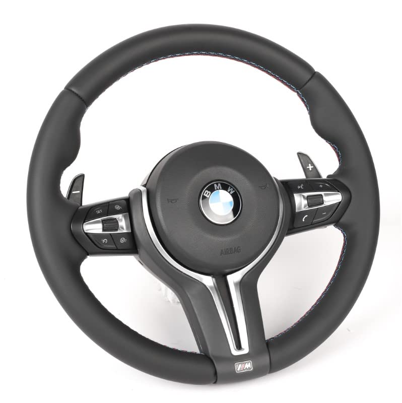 Car Craft M5 M Sports Steering Wheel Cover Compatible with BMW 5 Series F10 2010-2017 6 Series F12 2012-2016 7 Series F02 2009-2016 M5 M Sports Steering Wheel Cover