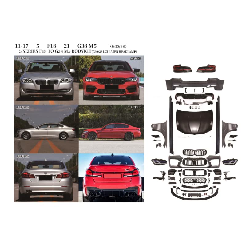 Car Craft M5 Body Kit Compatible With Bmw 5 Series F10 2010-2017 Old Shape Upgrade To 2021 Facelift 5 Series F10 2010-2017 With Upgraded M5 Body Headlight Taillight Kit Complete Kit 1:1 M5