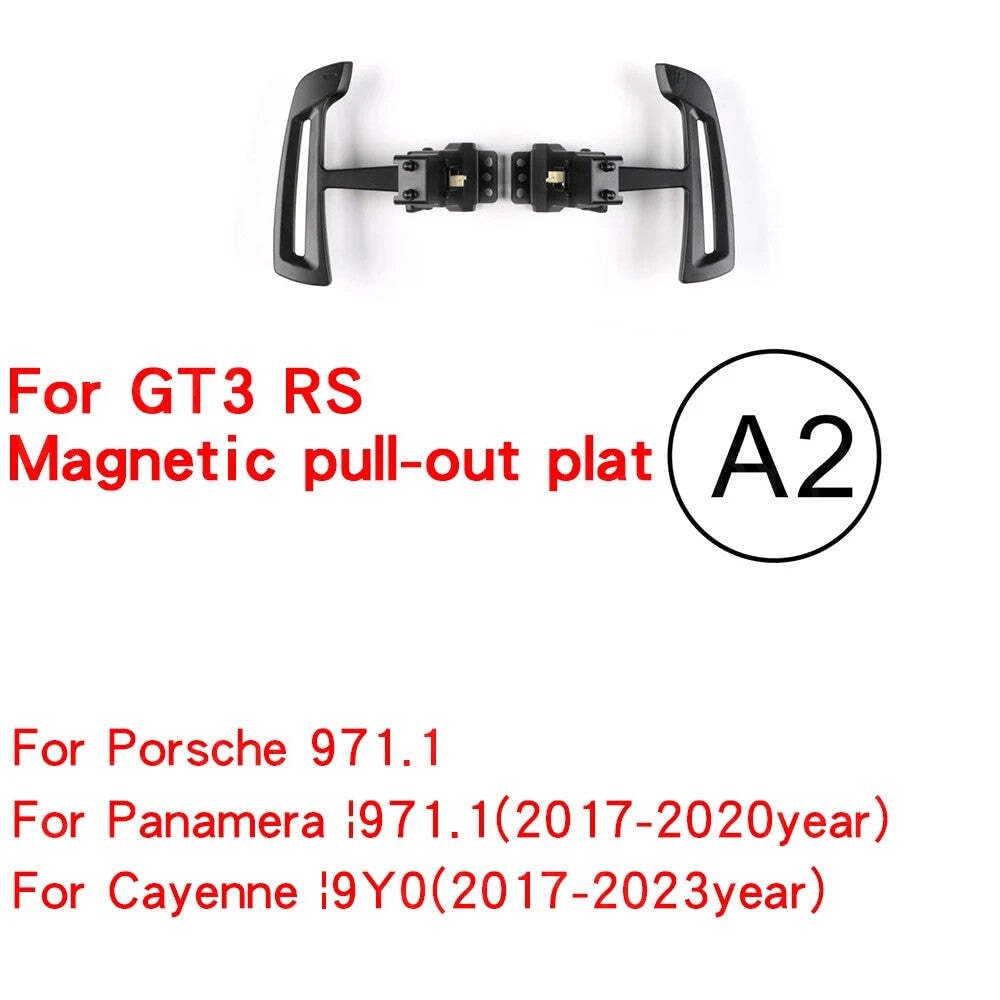 CAR CRAFT Compatible with Porsche Panamera 971.1 2017-2020 Cayenee 9yo 2017-2023 Interior Steering Wheel Magnetic Paddle Shift Gear Shifter Pad A2 Red Mark CC-7932