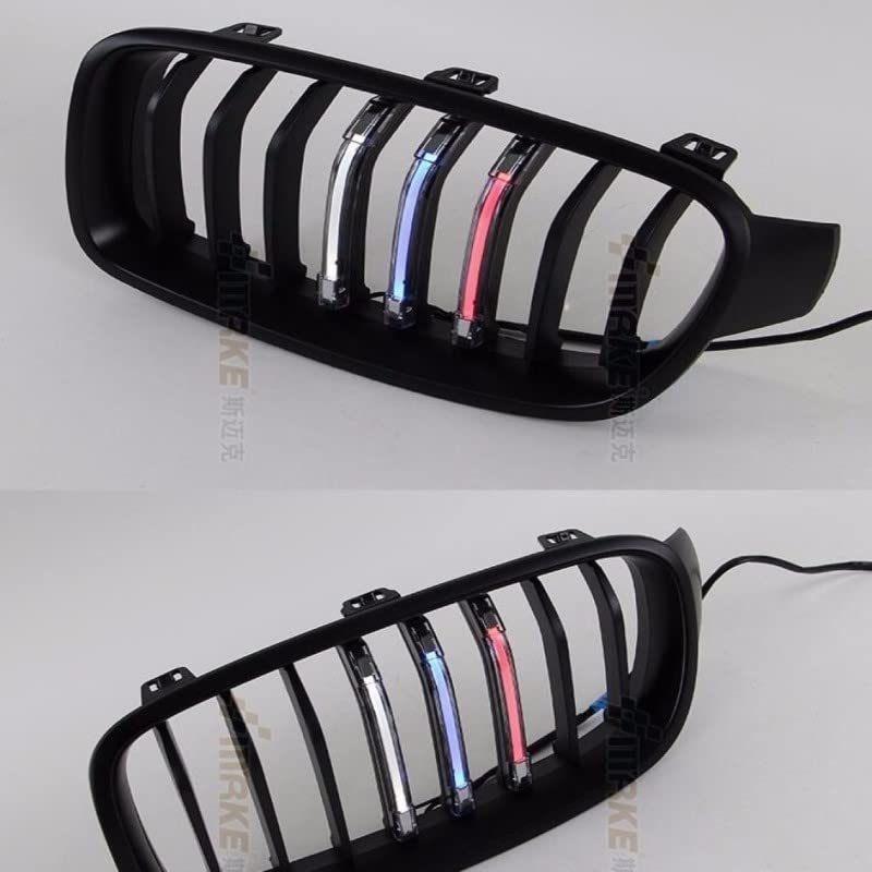 Car Craft Front Bumper Grill Compatible With Bmw 3 Series F30 2012-2018 Front Bumper Grill Led Black