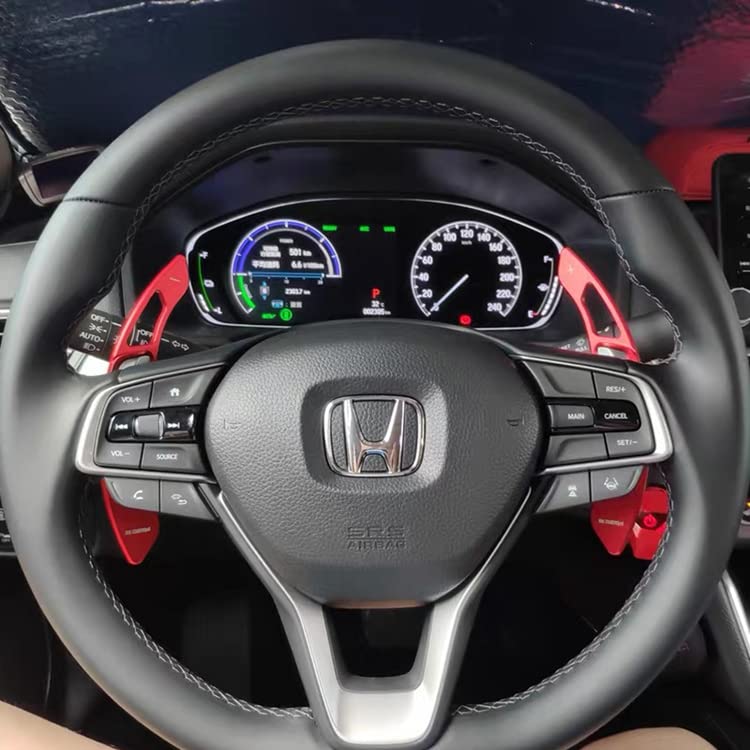 CAR CRAFT Paddle Shifter Compatible with Honda Accord 2013-2020 Civic 2016-2021 Urv 2017-2019 CRV 2017-2021 Odyssey Pilot Insight Clarity Spirior Avancier Cdx Mdx RDX Paddle Shifter Red Btbp-001