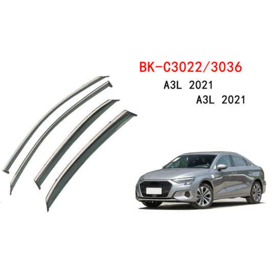 Car Craft Compatible With Audi A3 2021+ Rain Shine Side Window Wind Deflectors Rain Sun Guard Door Visor Doorvisor Deflector Visor Shades Ventvisor Strip Usa CC-7641