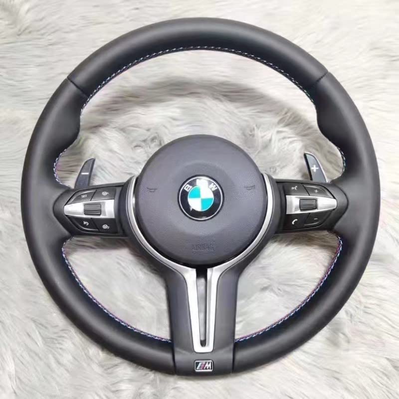 Car Craft M5 M Sports Steering Wheel Cover Compatible with BMW 5 Series F10 2010-2017 6 Series F12 2012-2016 7 Series F02 2009-2016 M5 M Sports Steering Wheel Cover