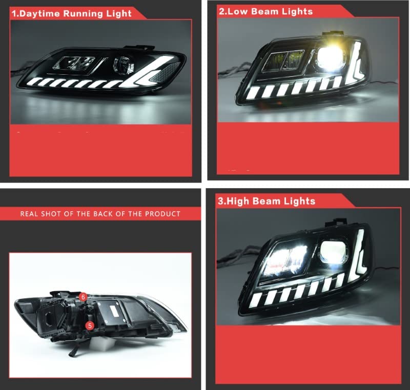 Car Craft Q7 Headlight Q7 Taillight Q7 Drl Upgrade Compatible With Audi Q7 Headlight Taillight Drl Upgraded 2006-2015 Q7 Upgrade Lights 2008 Q7 Upgrade Lights 2008