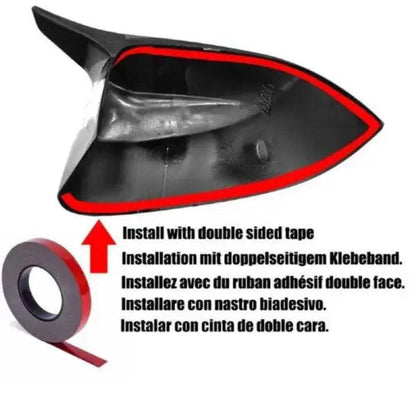 Car Craft Compatible With Audi A3 S3 8v Rs3 2014-2020 Side Rear View Mirror Case Cover Paste Self Adhasive Tape Stick On Style Ar-mr-042 Gb Glossy Black CC-2035