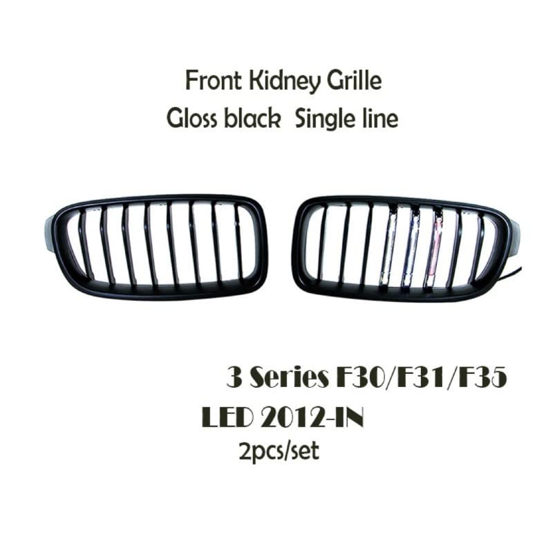 Car Craft Front Bumper Grill Compatible With Bmw 3 Series F30 2012-2018 Front Bumper Grill Led Black