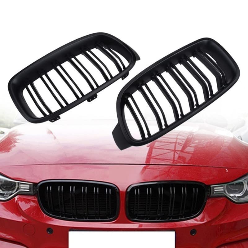 Car Craft Front Bumper Grill Compatible With Bmw 3 Series F30 2012-2018 Front Bumper Grill Glossy Black