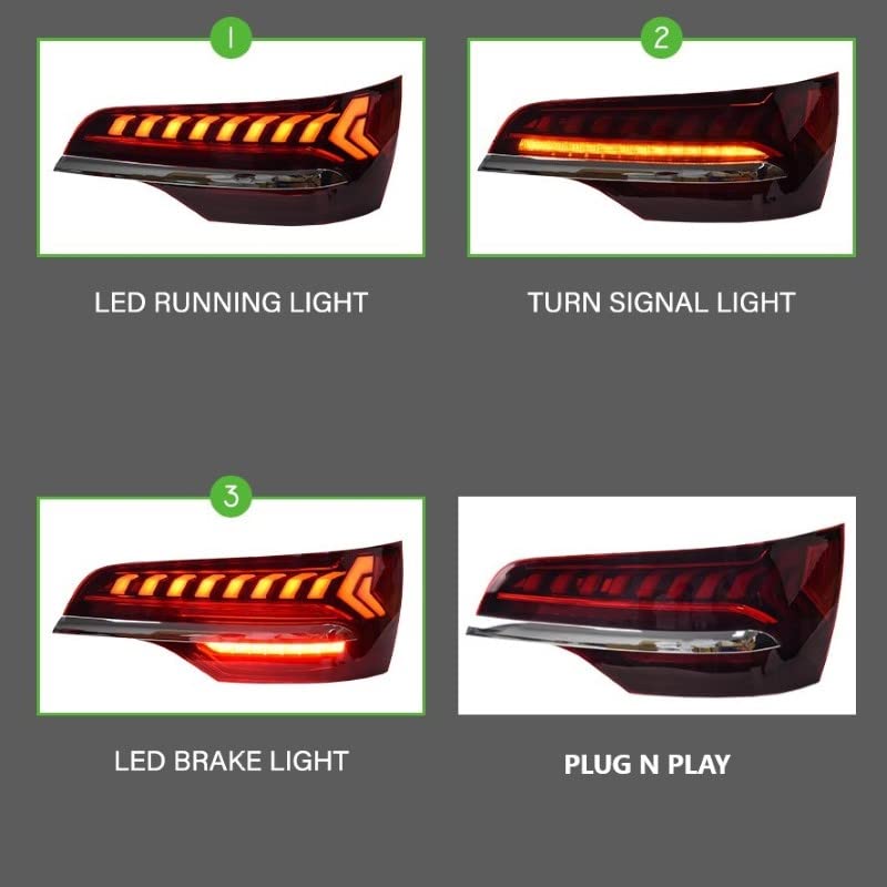 Car Craft Q7 Headlight Q7 Taillight Q7 Drl Upgrade Compatible With Audi Q7 Headlight Taillight Drl Upgraded 2006-2015 Q7 Upgrade Lights 2008 Q7 Upgrade Lights 2008