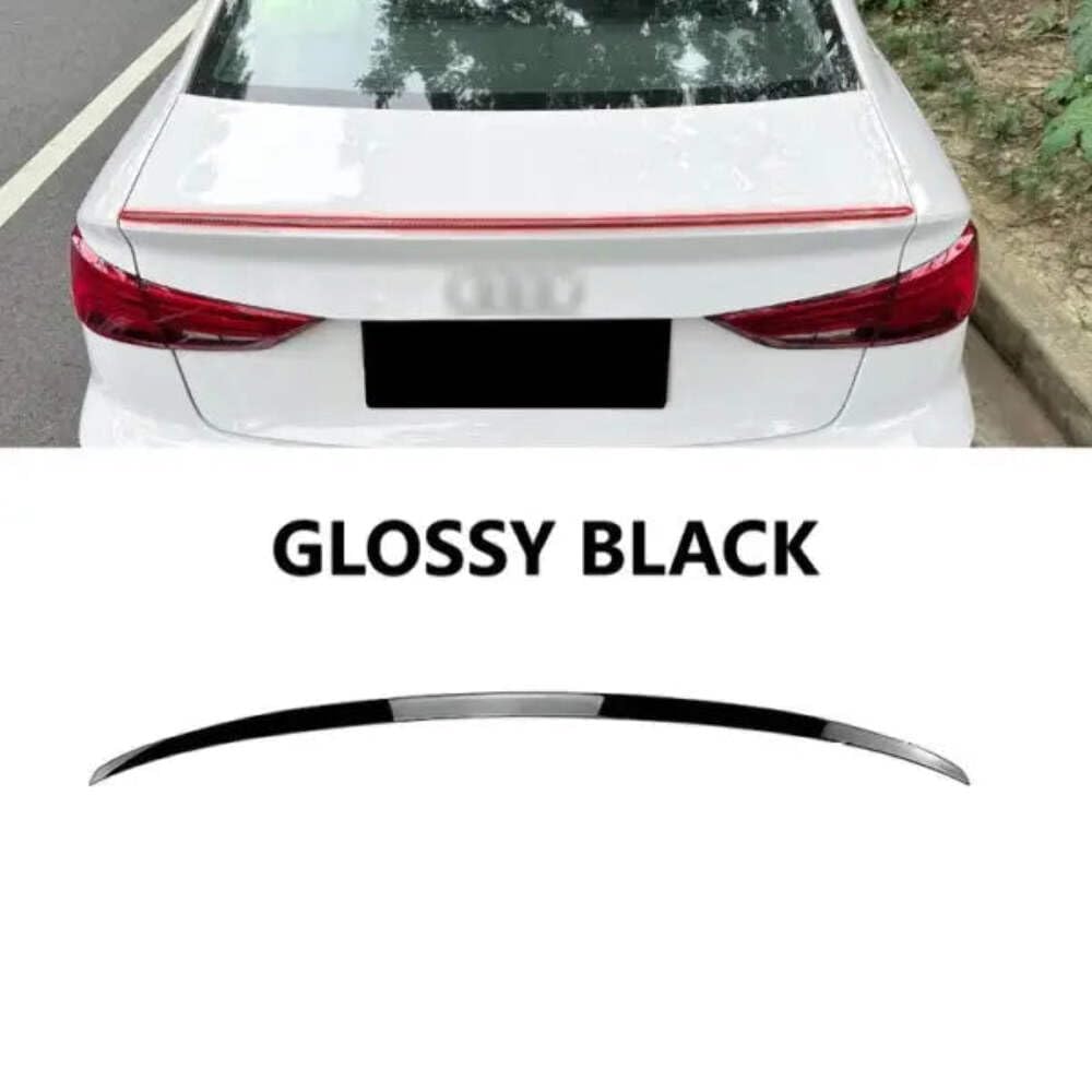 Car Craft Compatible with Audi A3 S3 8v 2014-2020 Rear Roof Trunk Mid Wing Lip Splitter Skirts Flag Spoiler Zst-480 Gb Glossy Black